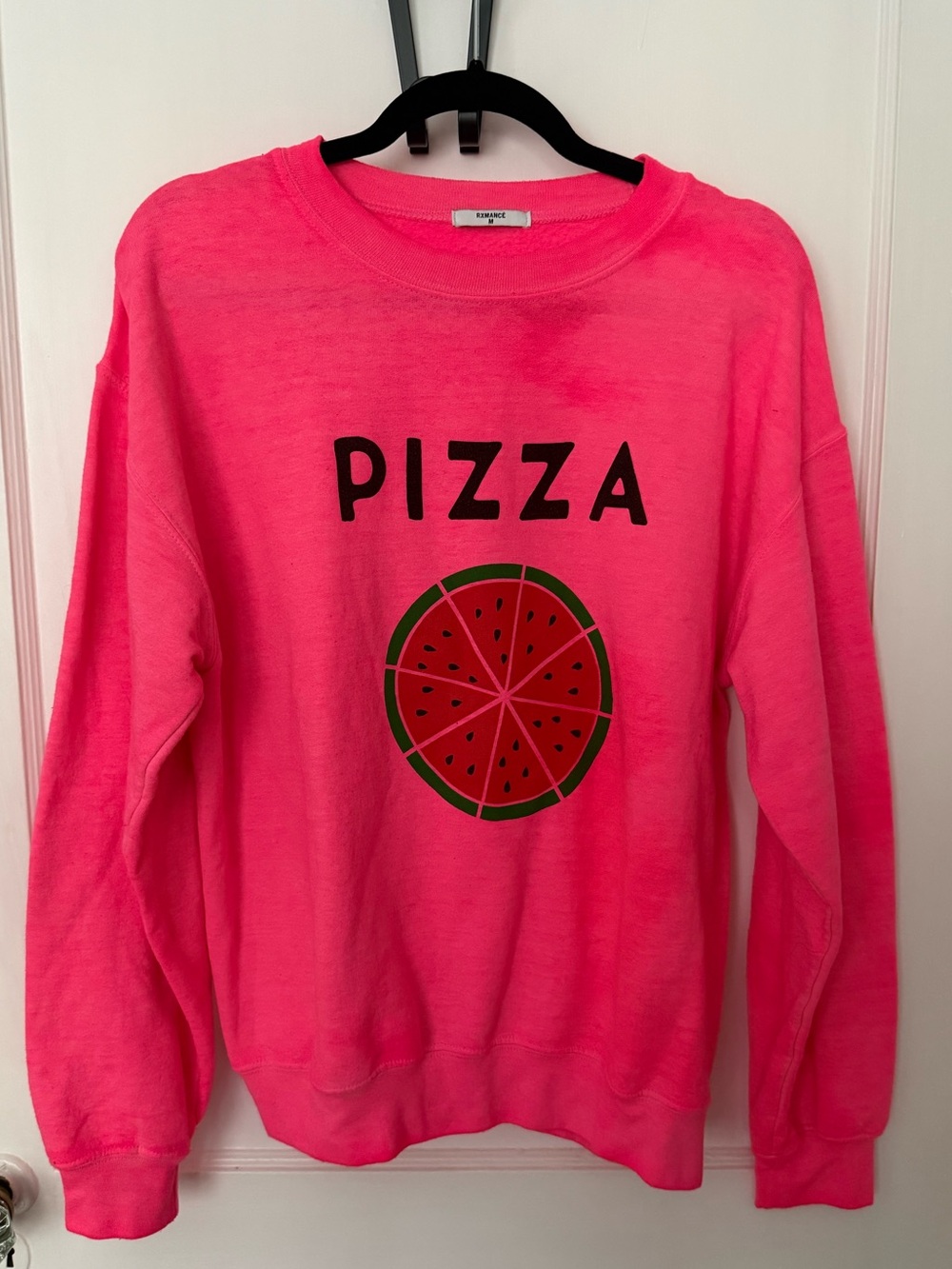 Rxmance Hot Pink 'PIZZA' watermelon Graphic Sweatshirt